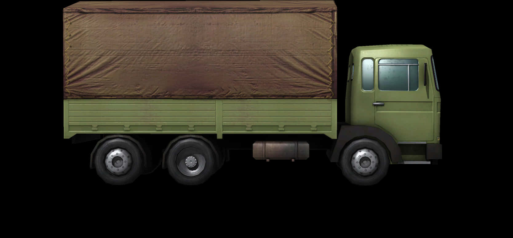 Green Truck Side View PNG