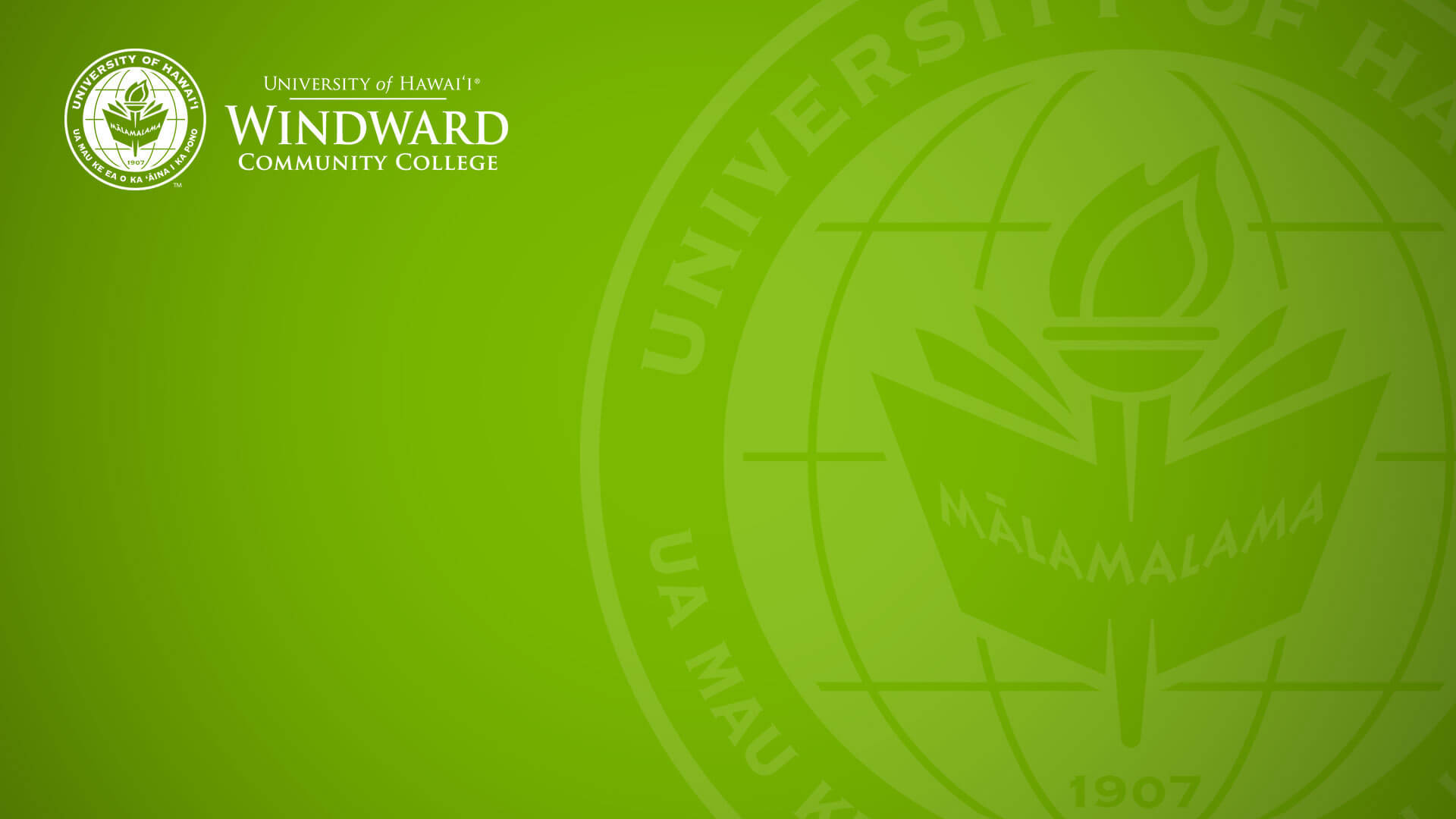 Universidadverde De Windward Community College De Hawaii. Fondo de pantalla