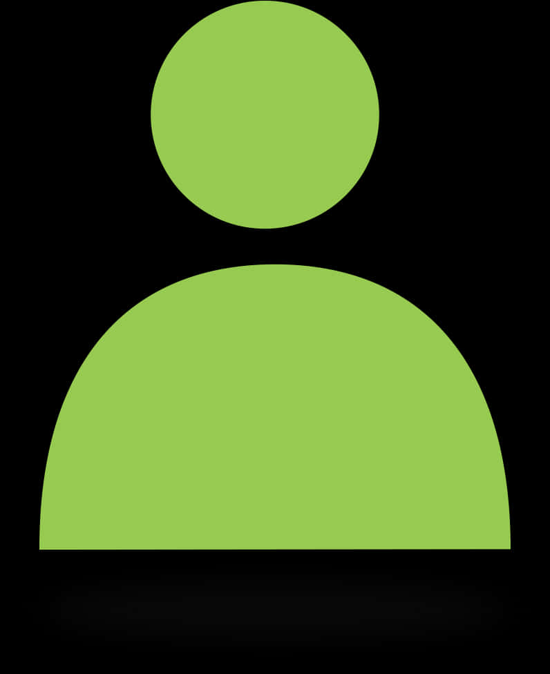 Green User Iconon Black Background PNG