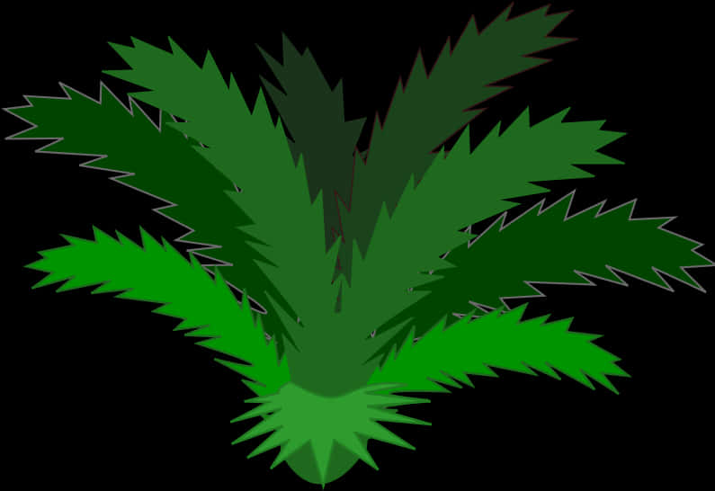 Green Vector Bush Illustration PNG
