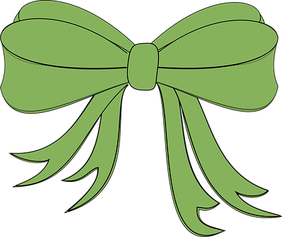 Green Vector Ribbon Bow PNG