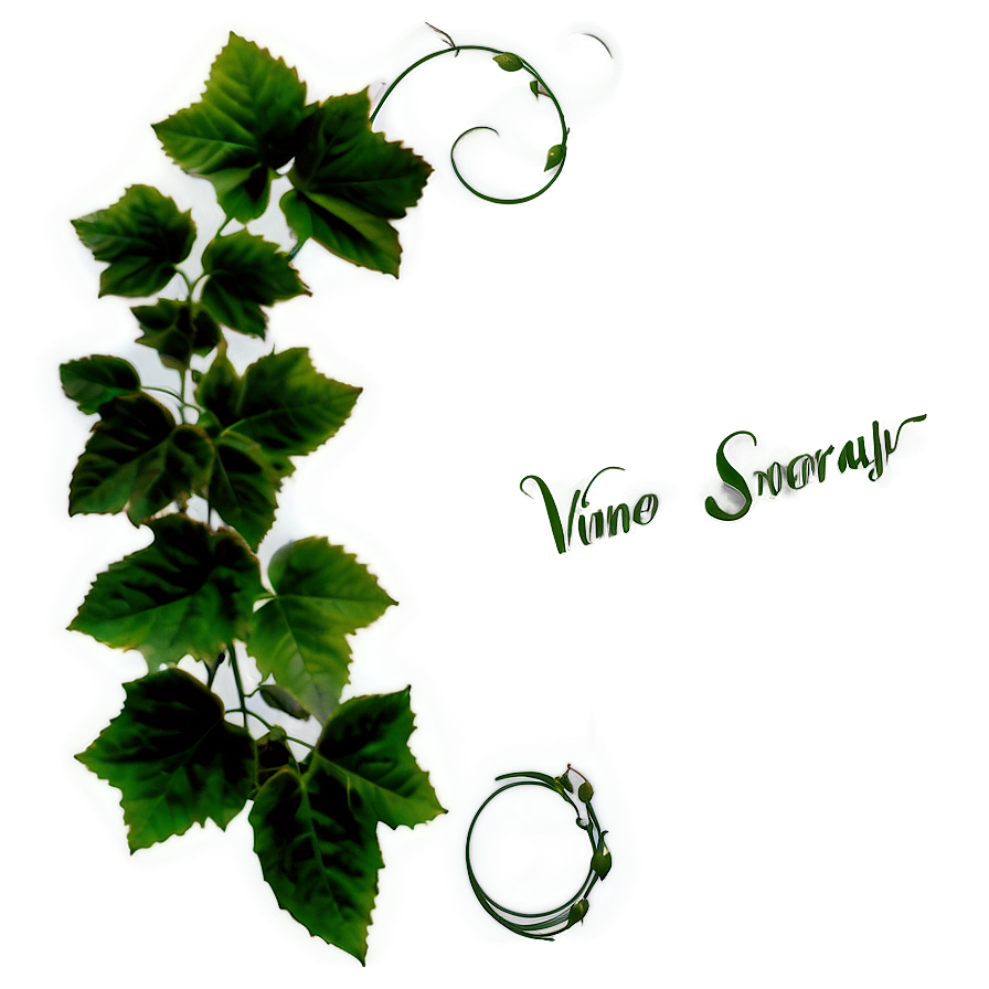 Green Vine Scroll Design PNG