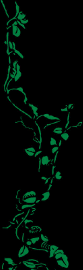 Green Vine Silhouette Vertical PNG