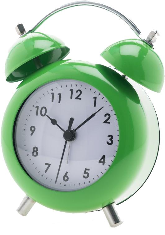 Green Vintage Alarm Clock PNG