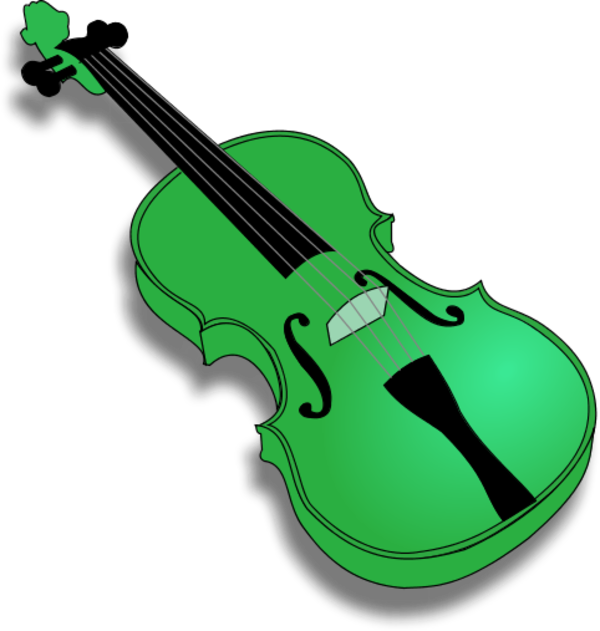 Green Violin Illustration.png PNG