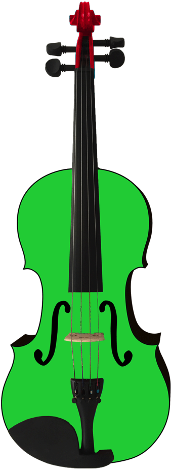 Green Violin Isolated Background.png PNG