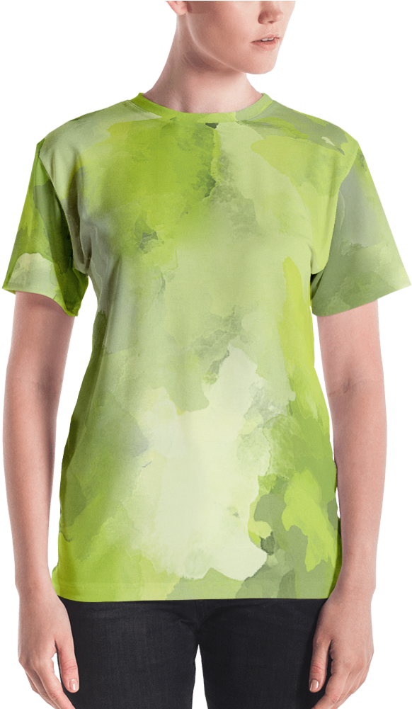 Green Watercolor T Shirt Mockup PNG