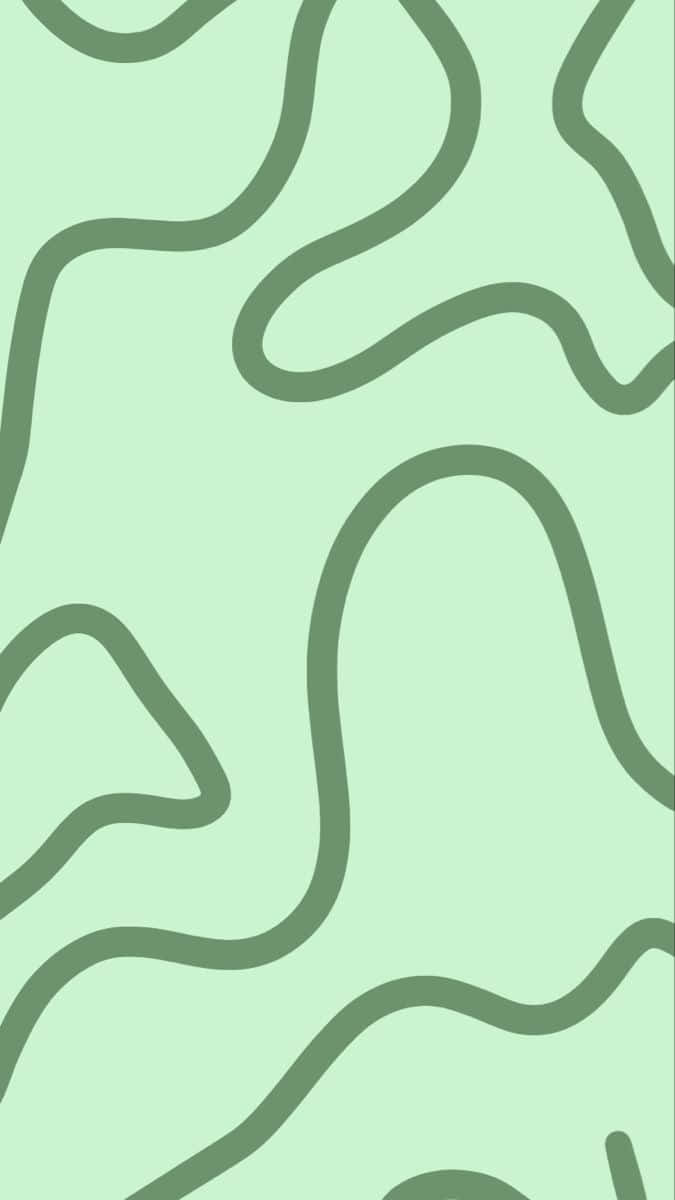 Green Wavy Lines Abstract Background Wallpaper