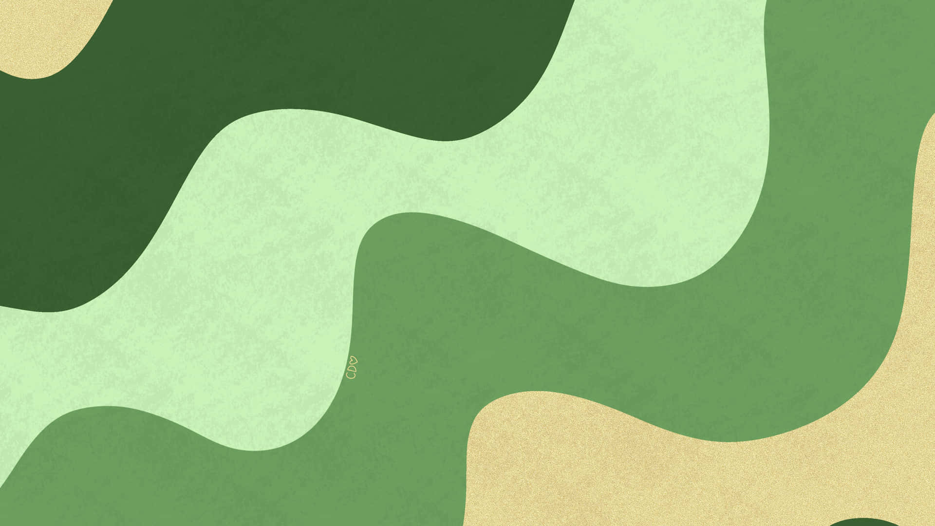 Green Wavy Pattern Aesthetic Wallpaper