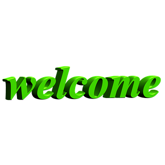 Green Welcome Text Graphic PNG