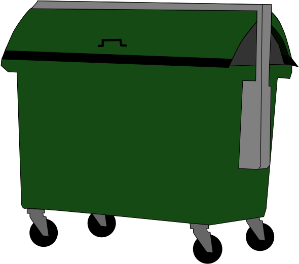 Green Wheeled Dumpster Graphic PNG