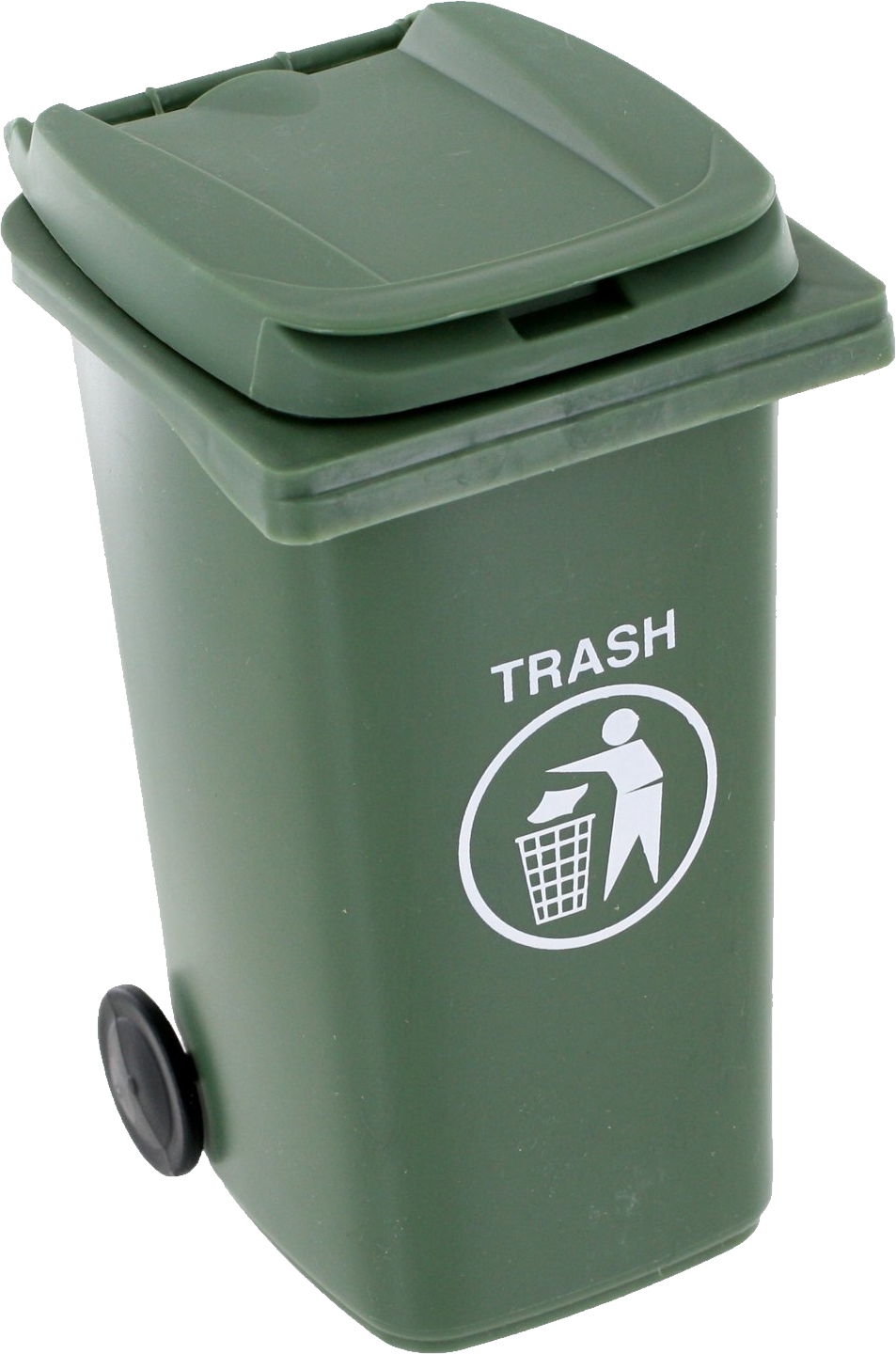 Green Wheeled Trash Bin PNG