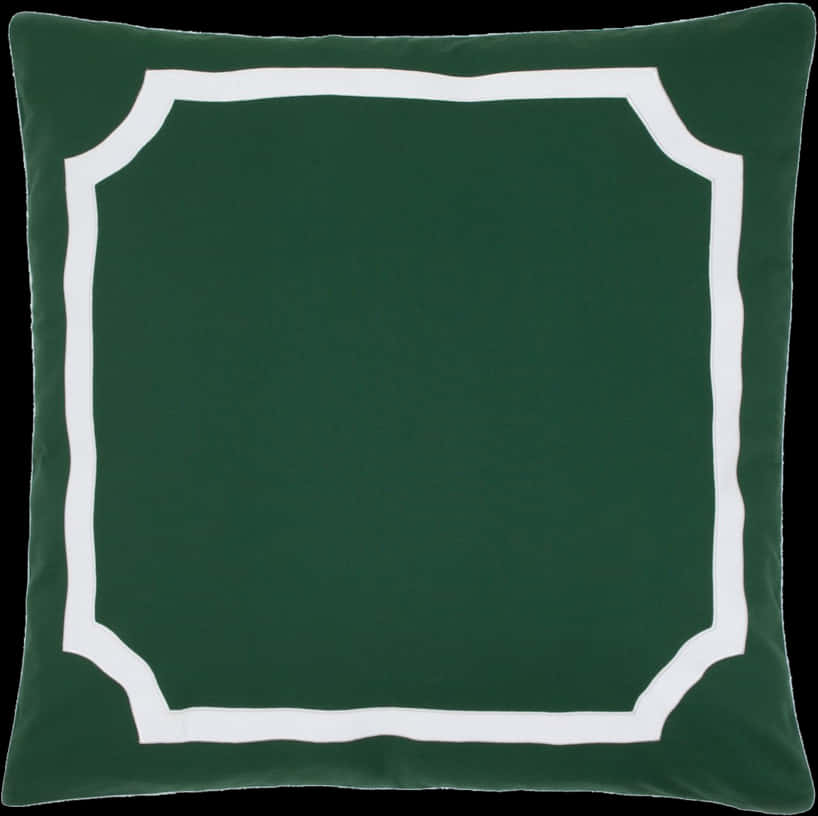Green White Border Decorative Pillow PNG