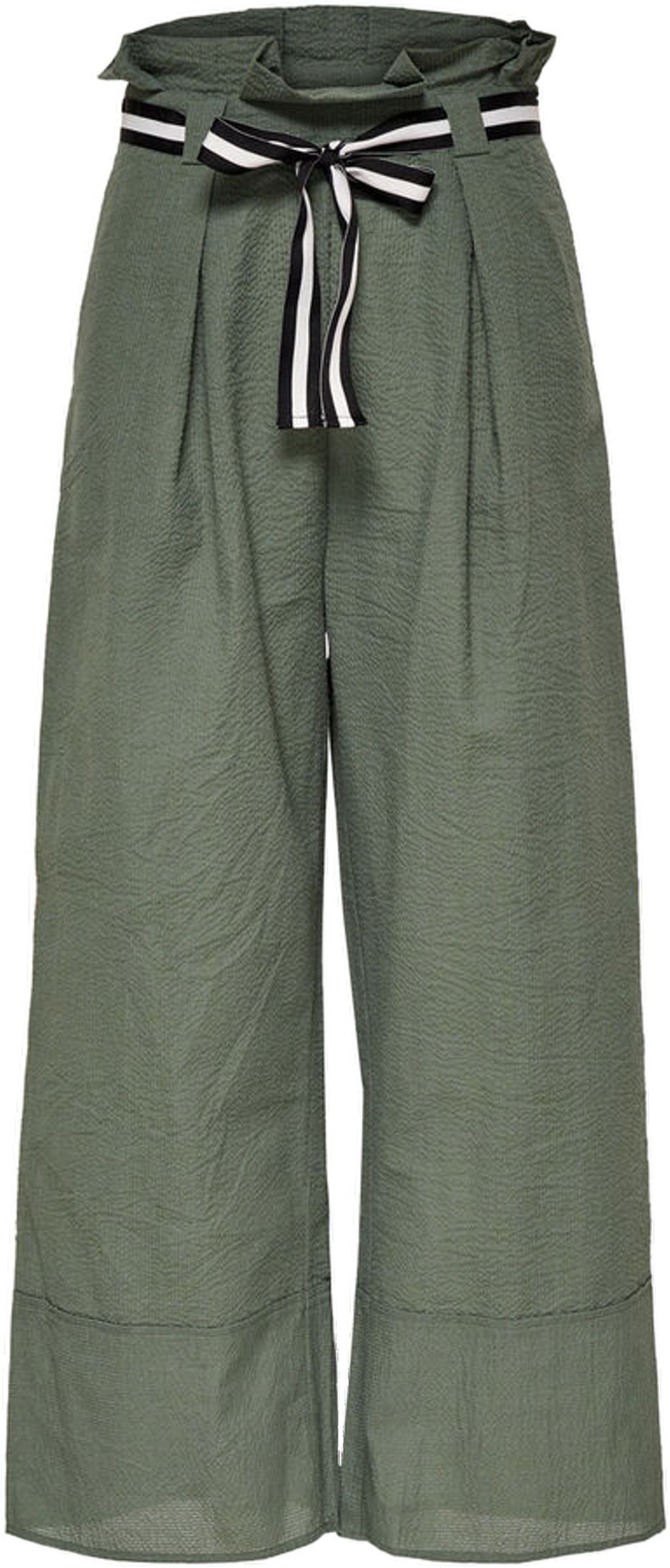 Green Wide Leg Pantswith Bow Tie Waist PNG