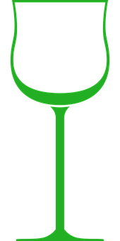 Green Wine Glass Outline PNG