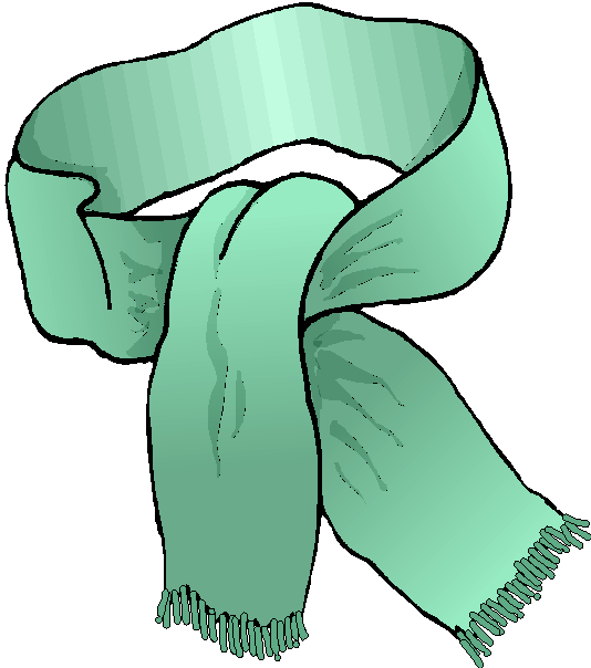 Green Winter Scarf Illustration PNG