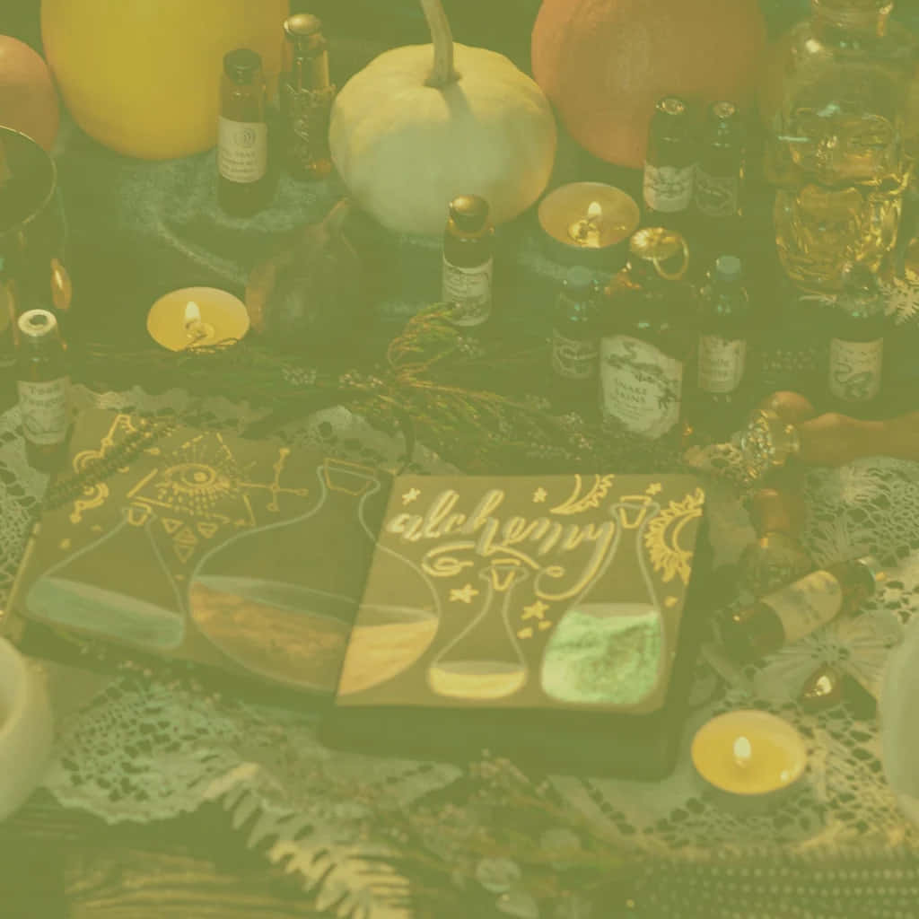 Green Witch Alchemy Tabletop Wallpaper