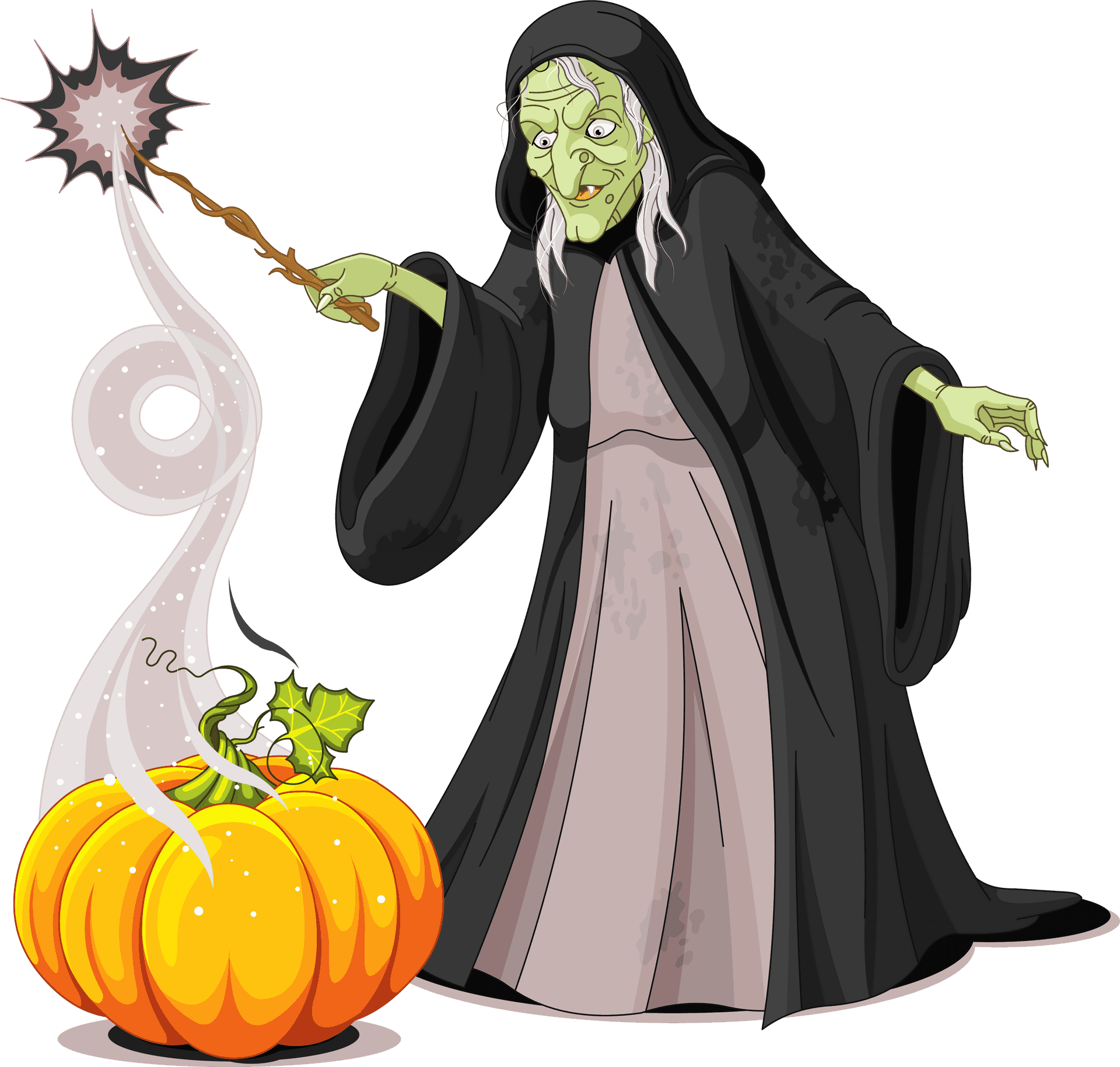 Green Witch Casting Spell PNG