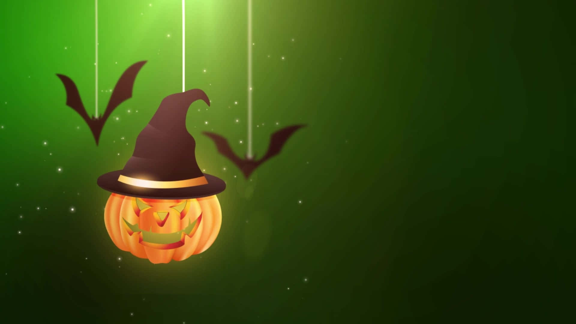 Green Witch Halloween Pumpkin Wallpaper