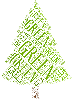 Green Word Tree Word Cloud PNG