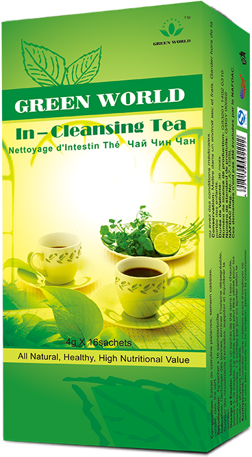 Green World Intestine Cleansing Tea Box PNG