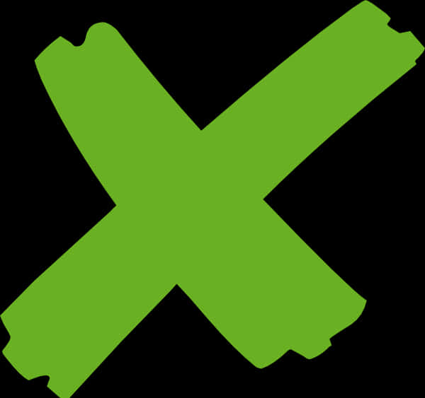 Green X Symbolon Black Background PNG