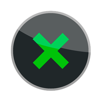 Green Xon Black Button PNG