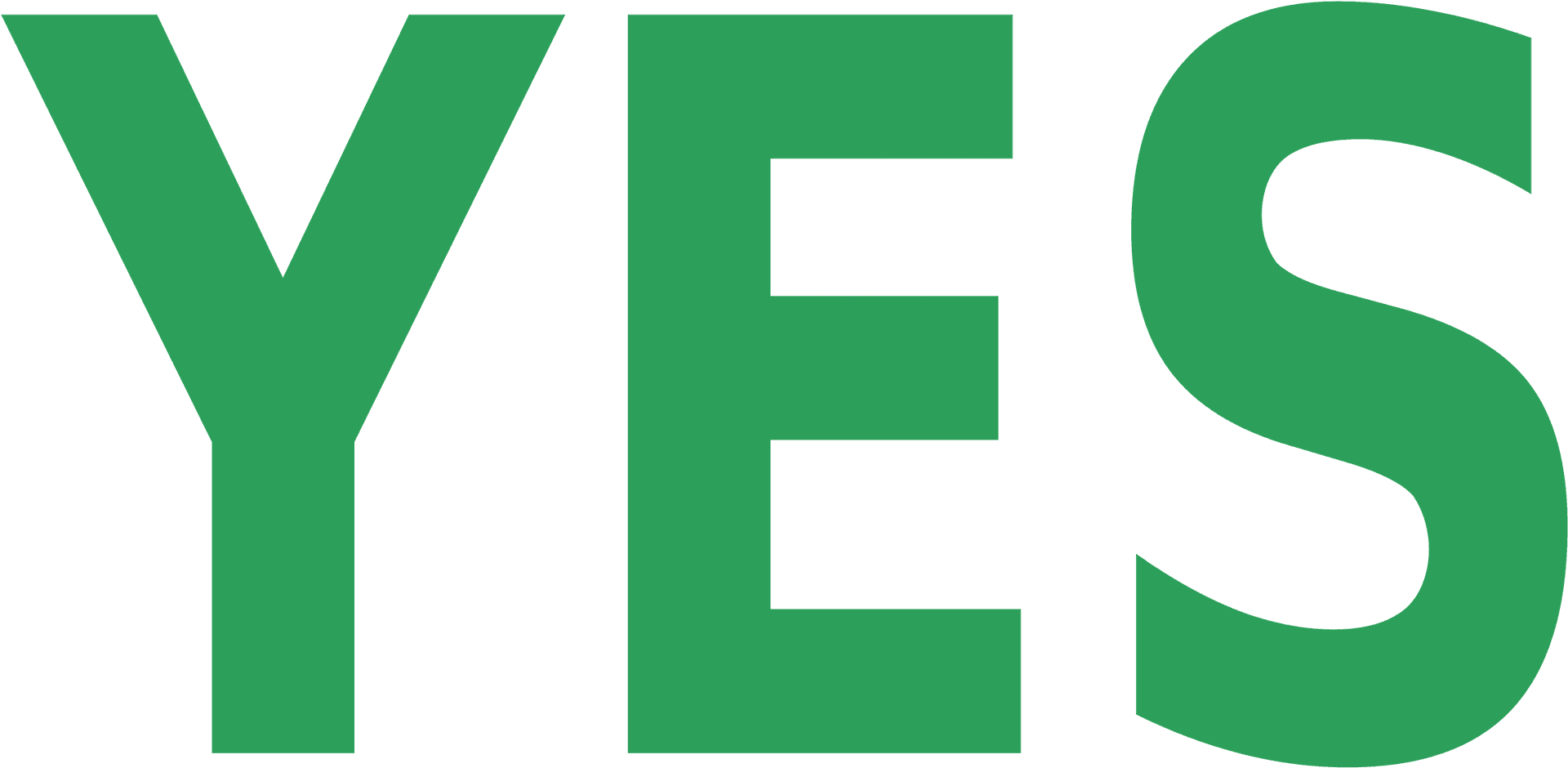 Green Y E S Text Graphic PNG