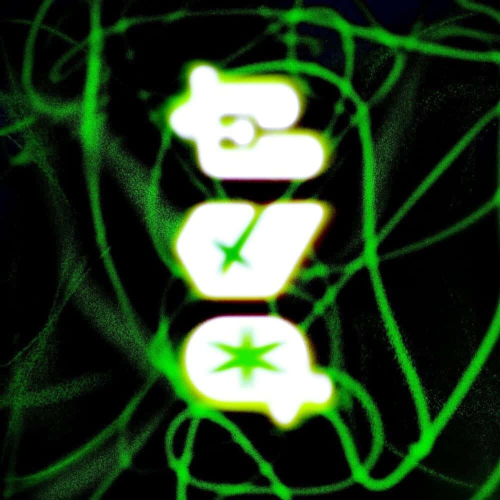 Green Y2 K Cyber Aesthetic Glow Wallpaper