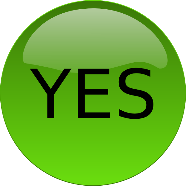 Green Yes Button Graphic PNG