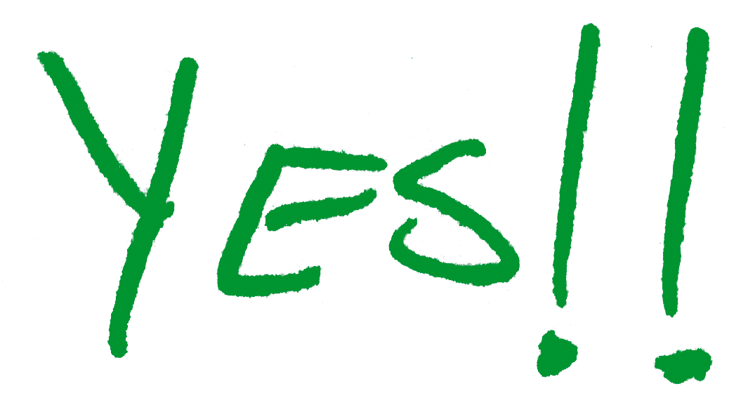 Green Yes Exclamation Marks PNG