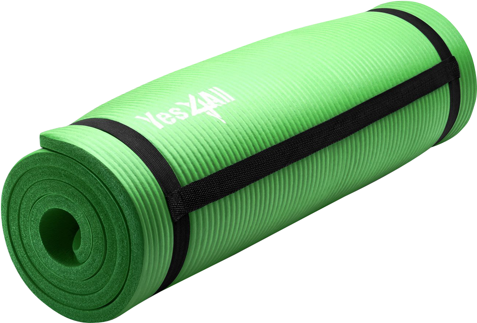 Download Green Yoga Matwith Strap | Wallpapers.com