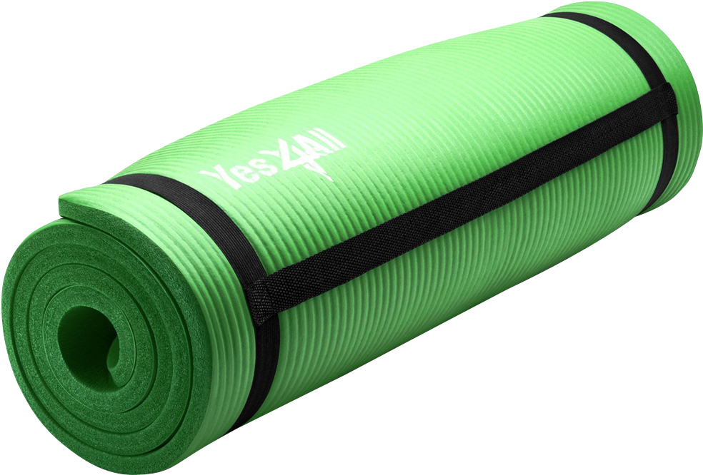 Green Yoga Matwith Strap PNG