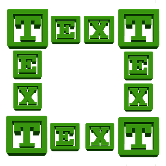 Green3 D Text Blocks PNG