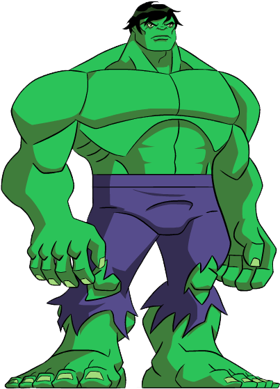 Green_ Muscular_ Animated_ Character PNG