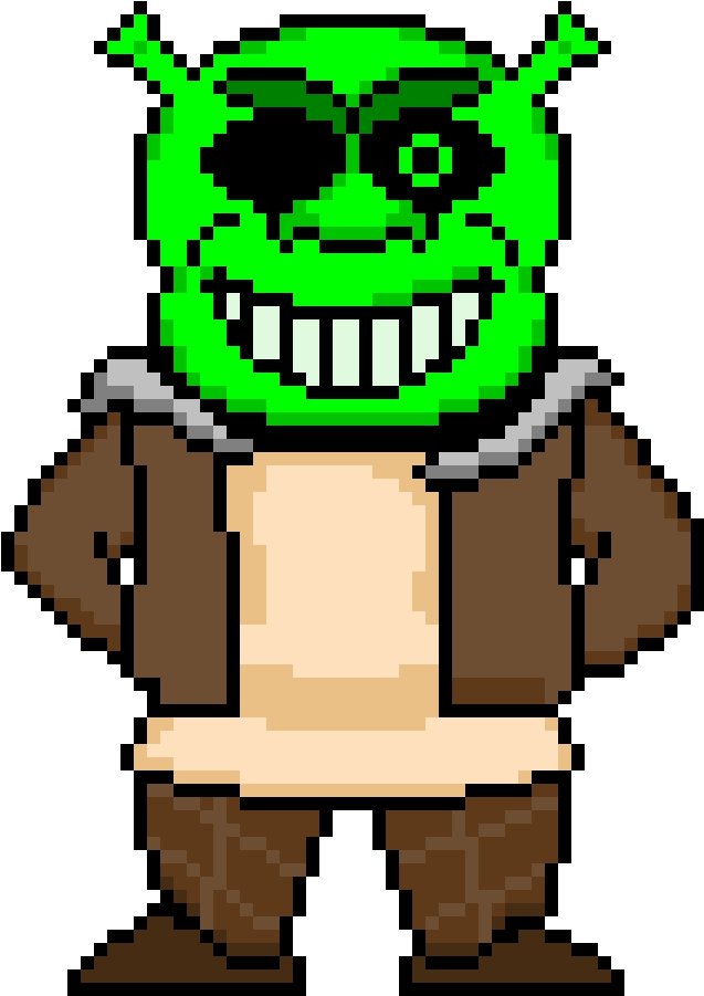Green_ Ogre_ Pixel_ Art_ Character PNG