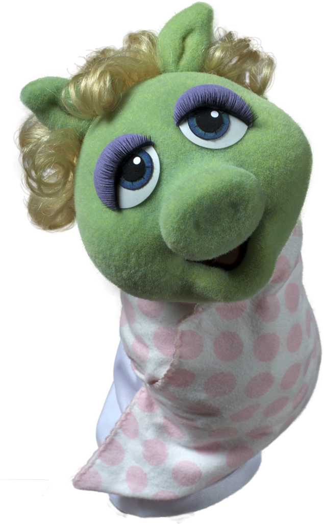 Green_ Puppet_ Character_with_ Blonde_ Curls PNG