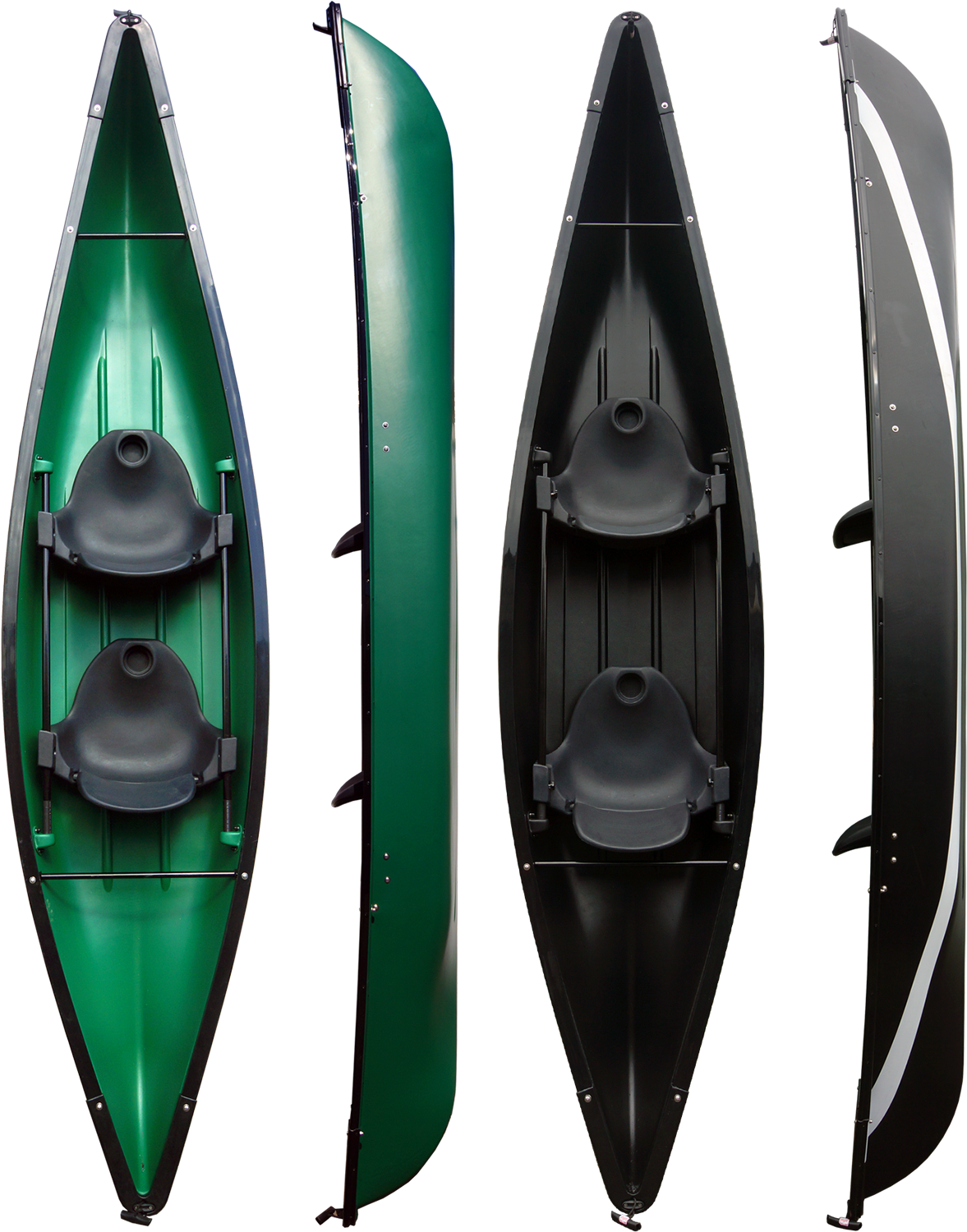 Greenand Black Canoe Comparison PNG