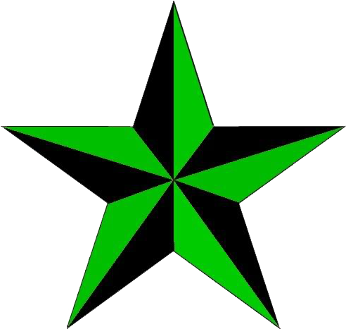 Greenand Black Star Graphic PNG