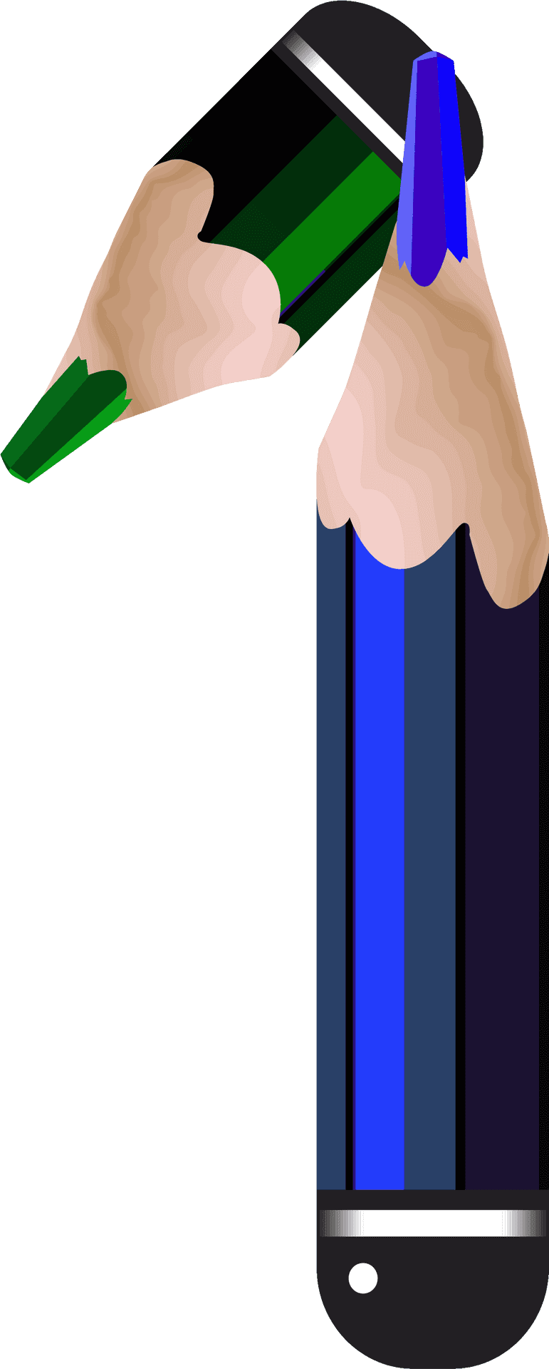 Greenand Blue Pencils Clipart PNG