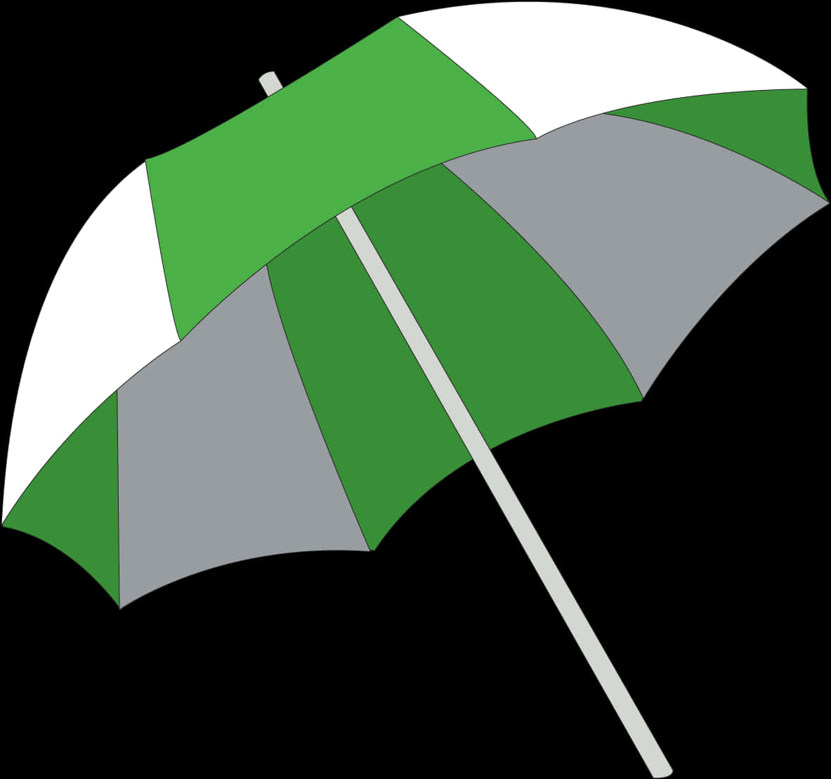 Greenand Gray Striped Umbrella PNG