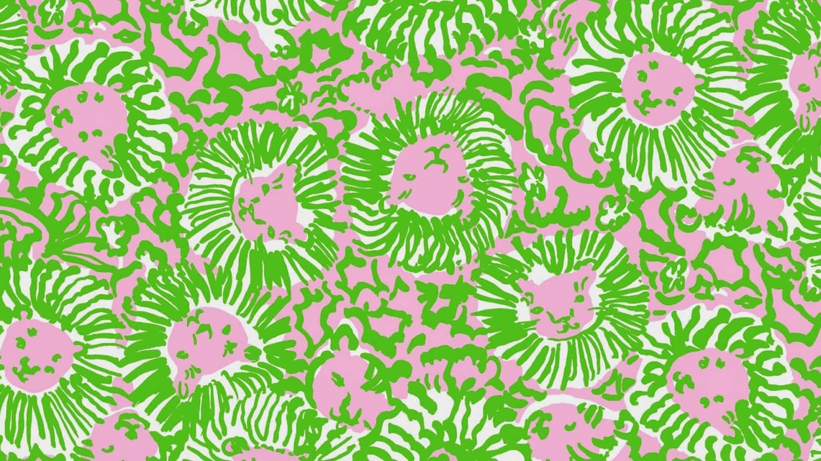 Greenand Pink Preppy Pattern Wallpaper
