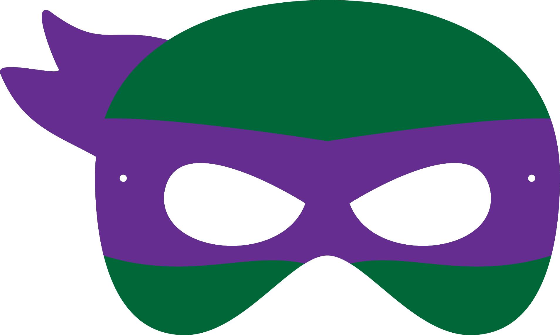 Greenand Purple Ninja Mask PNG