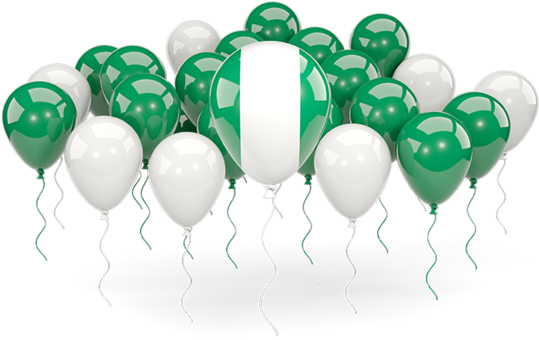 Greenand White Balloons Celebration PNG