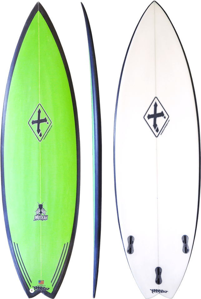 Greenand White Surfboards PNG