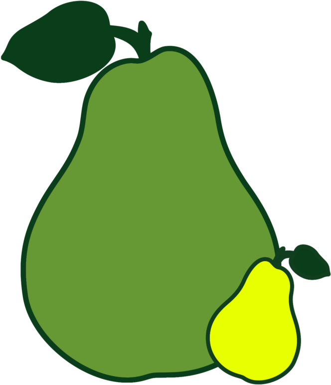 Greenand Yellow Pears Illustration PNG