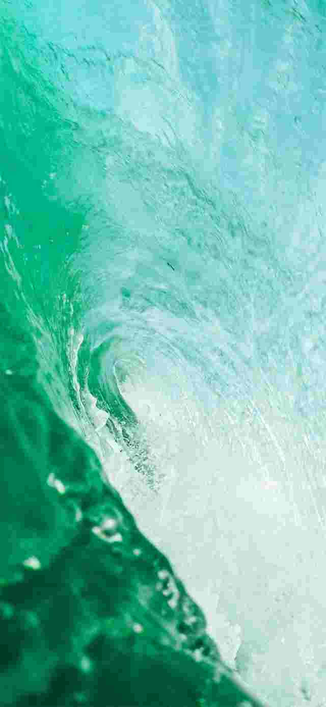 Greenish White Water Splash iOS 12 Wallpaper
