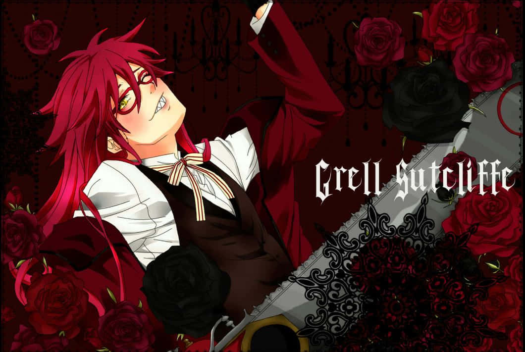 Grell Sutcliff striking a pose with a confident smile Wallpaper