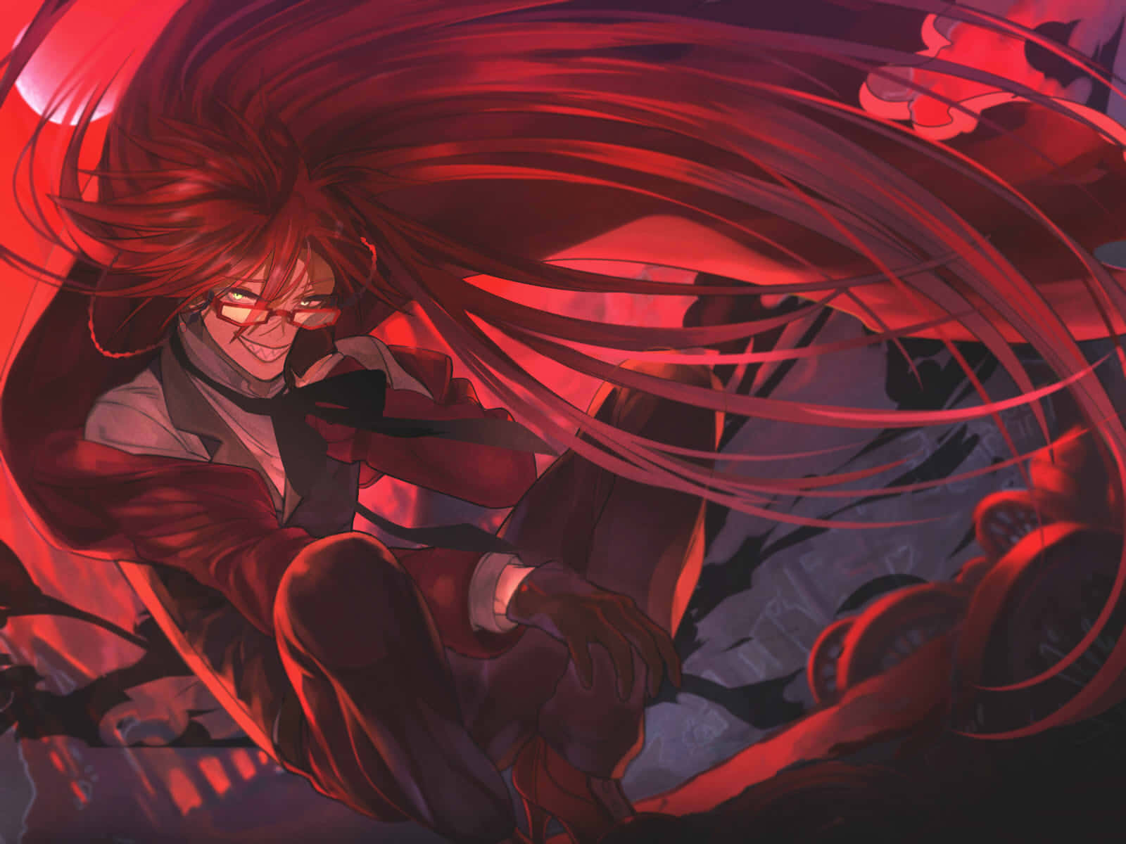 Mysterious Grell Sutcliff in Action Wallpaper