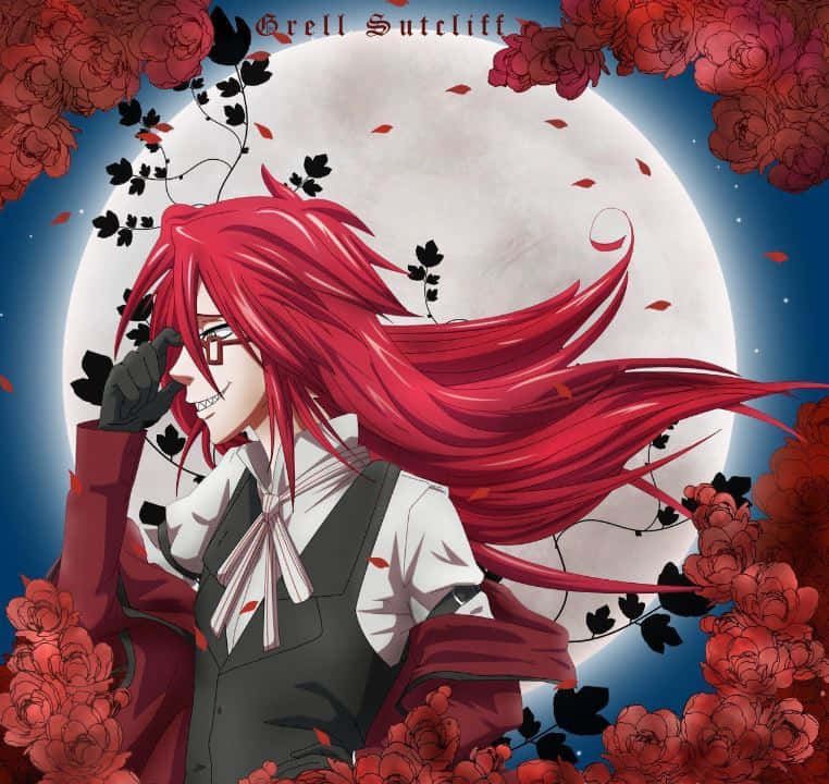 Grell Sutcliff striking a pose with Death Scythe Wallpaper